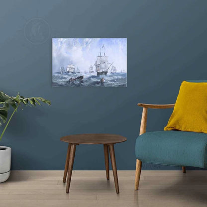 The Channel fleet in heavy weather - Canvas Print