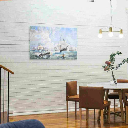 The Channel fleet in heavy weather - Canvas Print