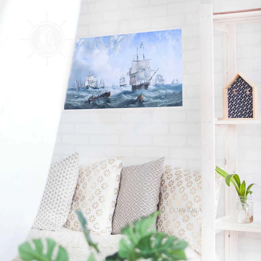 The Channel fleet in heavy weather - Canvas Print