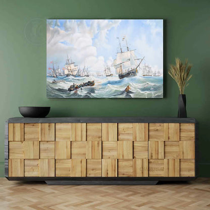 The Channel fleet in heavy weather - Canvas Print
