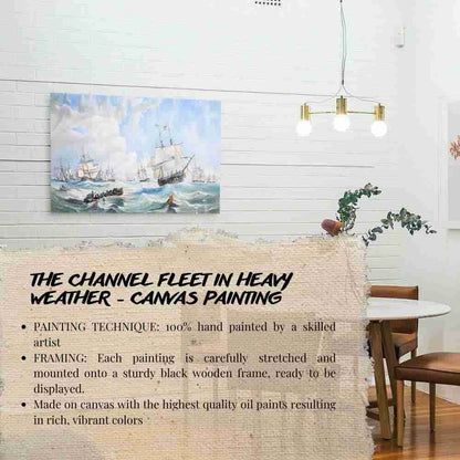 The Channel fleet in heavy weather - Canvas Print