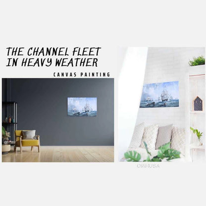 The Channel fleet in heavy weather - Canvas Print