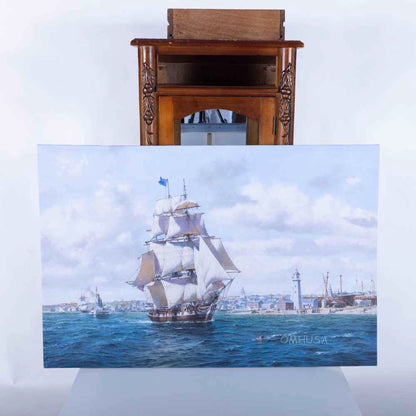 Whaler 'Lexington' Leaving Nantucket - Canvas Print