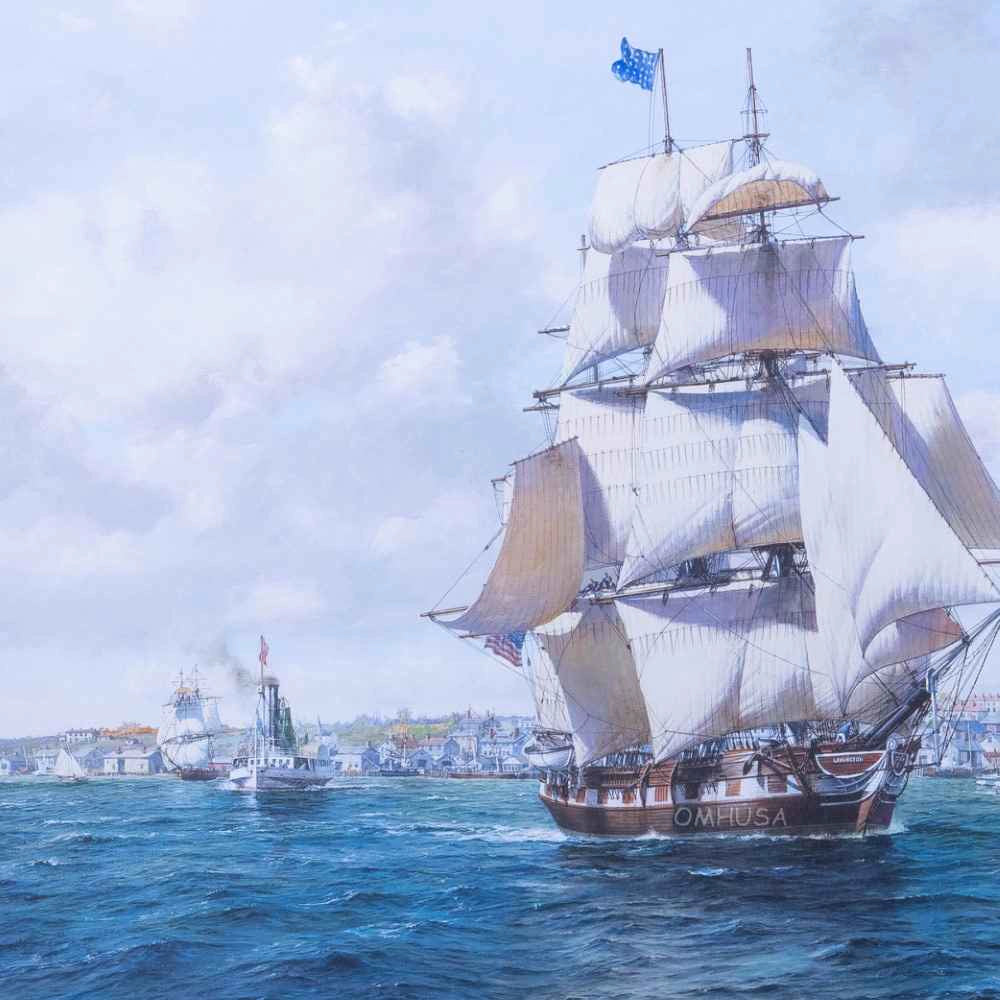 Whaler 'Lexington' Leaving Nantucket - Canvas Print