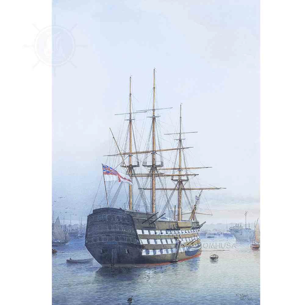 H.M.S. Victory in Portsmouth Harbour - Canvas Print