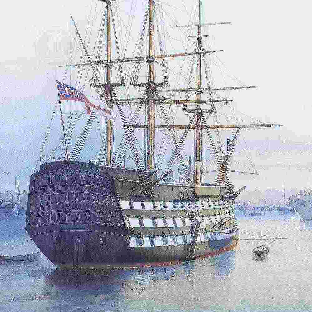 H.M.S. Victory in Portsmouth Harbour - Canvas Print