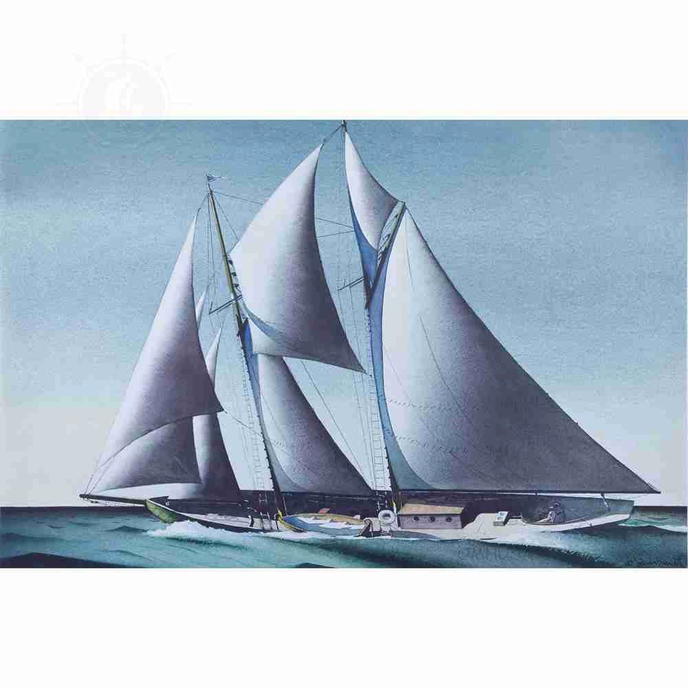 Pair of Yacht Paintings - Canvas Print