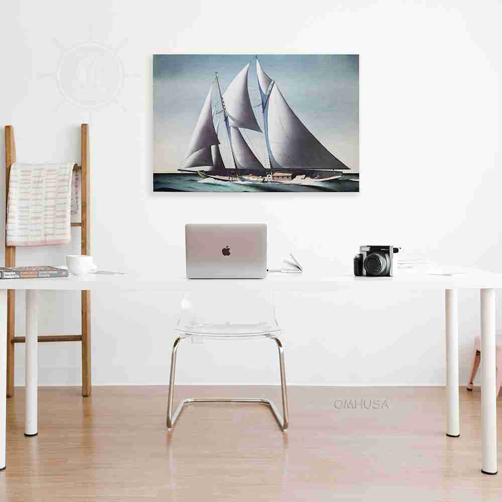 Pair of Yacht Paintings - Canvas Print