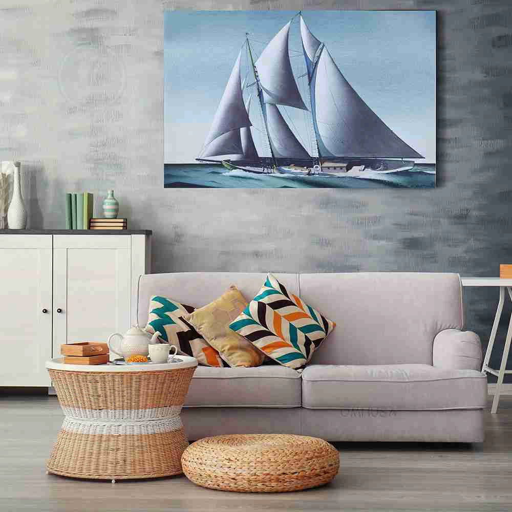Pair of Yacht Paintings - Canvas Print