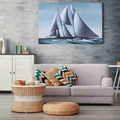 Pair of Yacht Paintings - Canvas Print