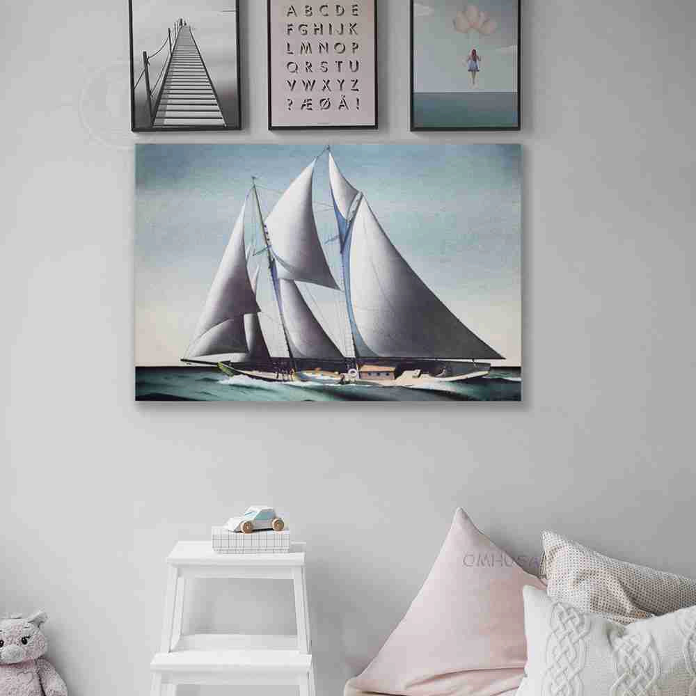 Pair of Yacht Paintings - Canvas Print
