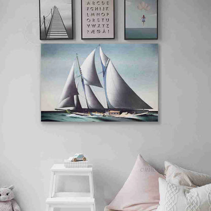 Pair of Yacht Paintings - Canvas Print
