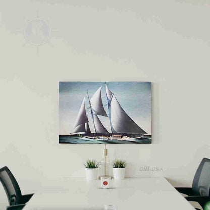 Pair of Yacht Paintings - Canvas Print
