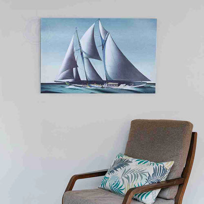 Pair of Yacht Paintings - Canvas Print