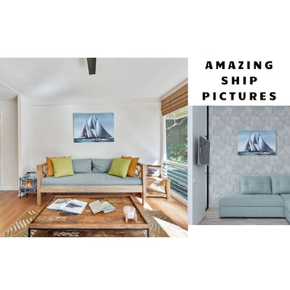 Pair of Yacht Paintings - Canvas Print