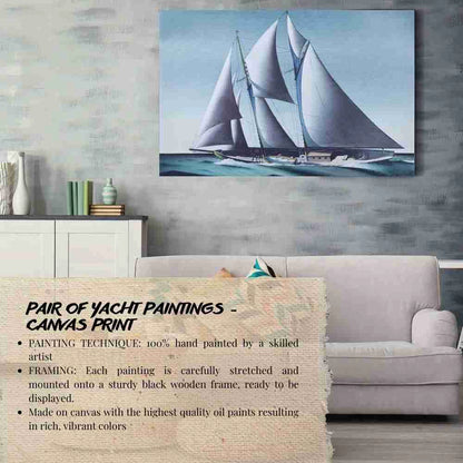 Pair of Yacht Paintings - Canvas Print
