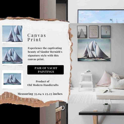 Pair of Yacht Paintings - Canvas Print