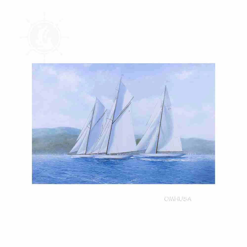 Sailing Yachts Mariquita Moonbeam and Cambria Racing at Regates Royales - Canvas Print