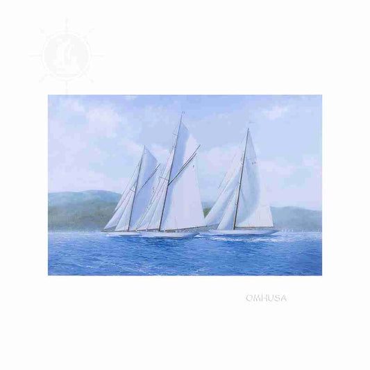 Sailing Yachts Mariquita Moonbeam and Cambria Racing at Regates Royales - Canvas Print