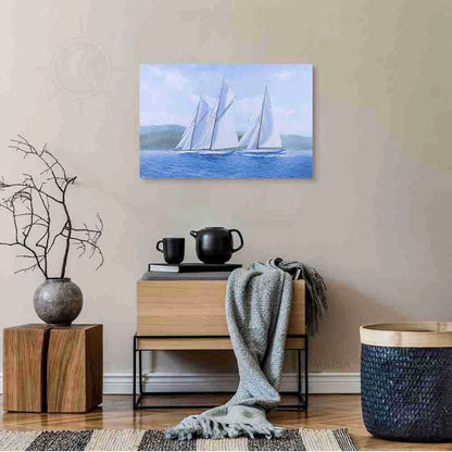 Sailing Yachts Mariquita Moonbeam and Cambria Racing at Regates Royales - Canvas Print