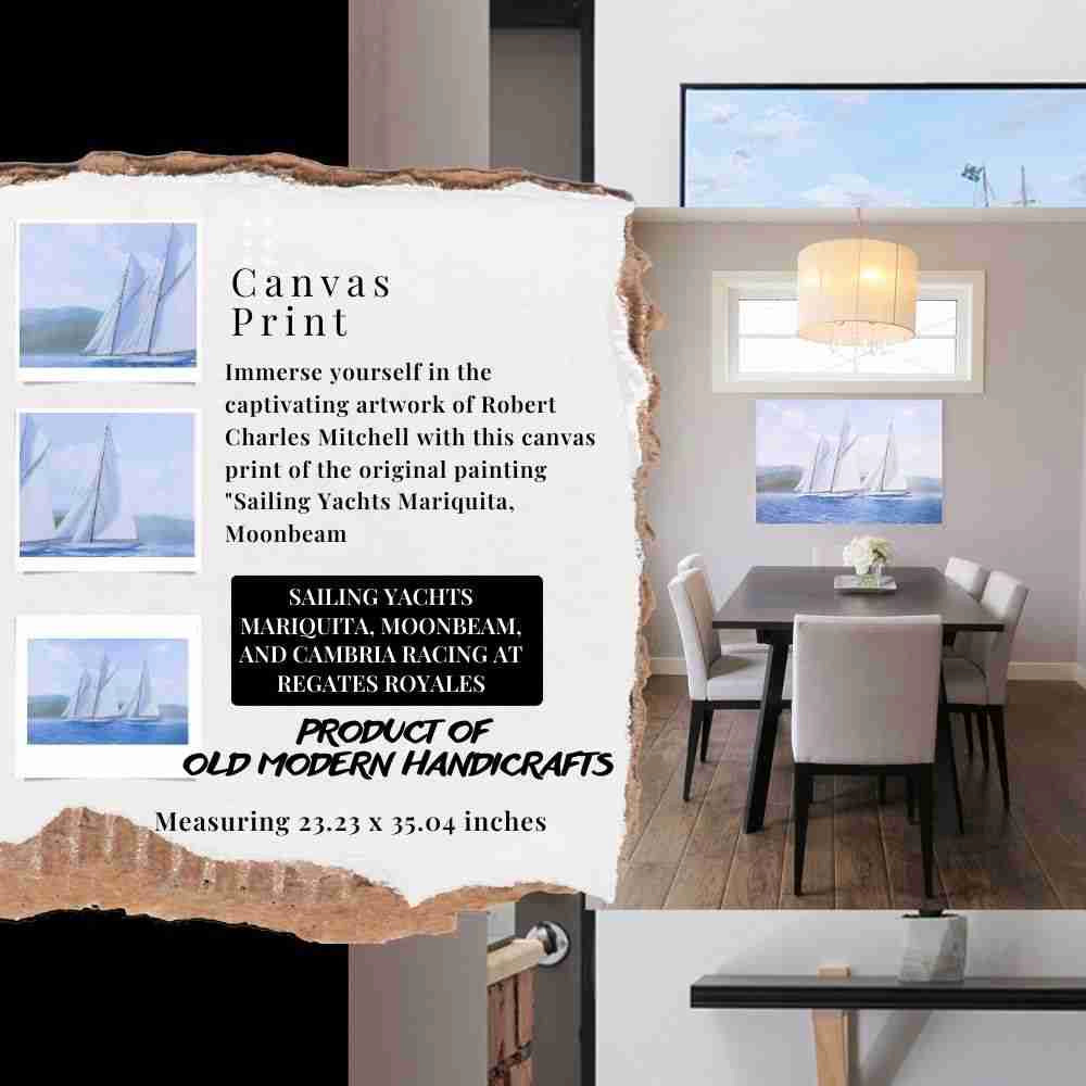 Sailing Yachts Mariquita Moonbeam and Cambria Racing at Regates Royales - Canvas Print
