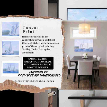 Sailing Yachts Mariquita Moonbeam and Cambria Racing at Regates Royales - Canvas Print