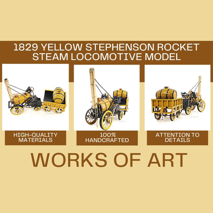 1829 Yellow Stephenson Rocket Steam Locomotive