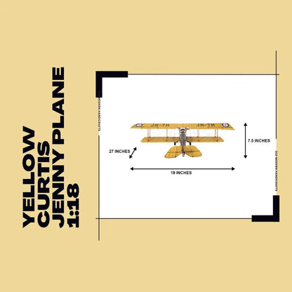 Yellow Curtis Jenny Plane 1:18
