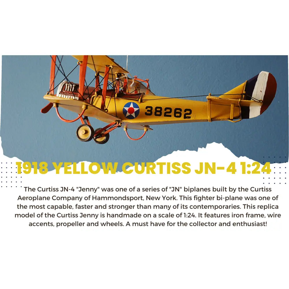 1918 Yellow Curtiss JN-4 1:24
