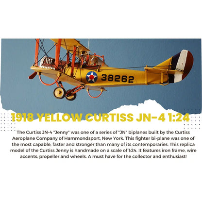 1918 Yellow Curtiss JN-4 1:24