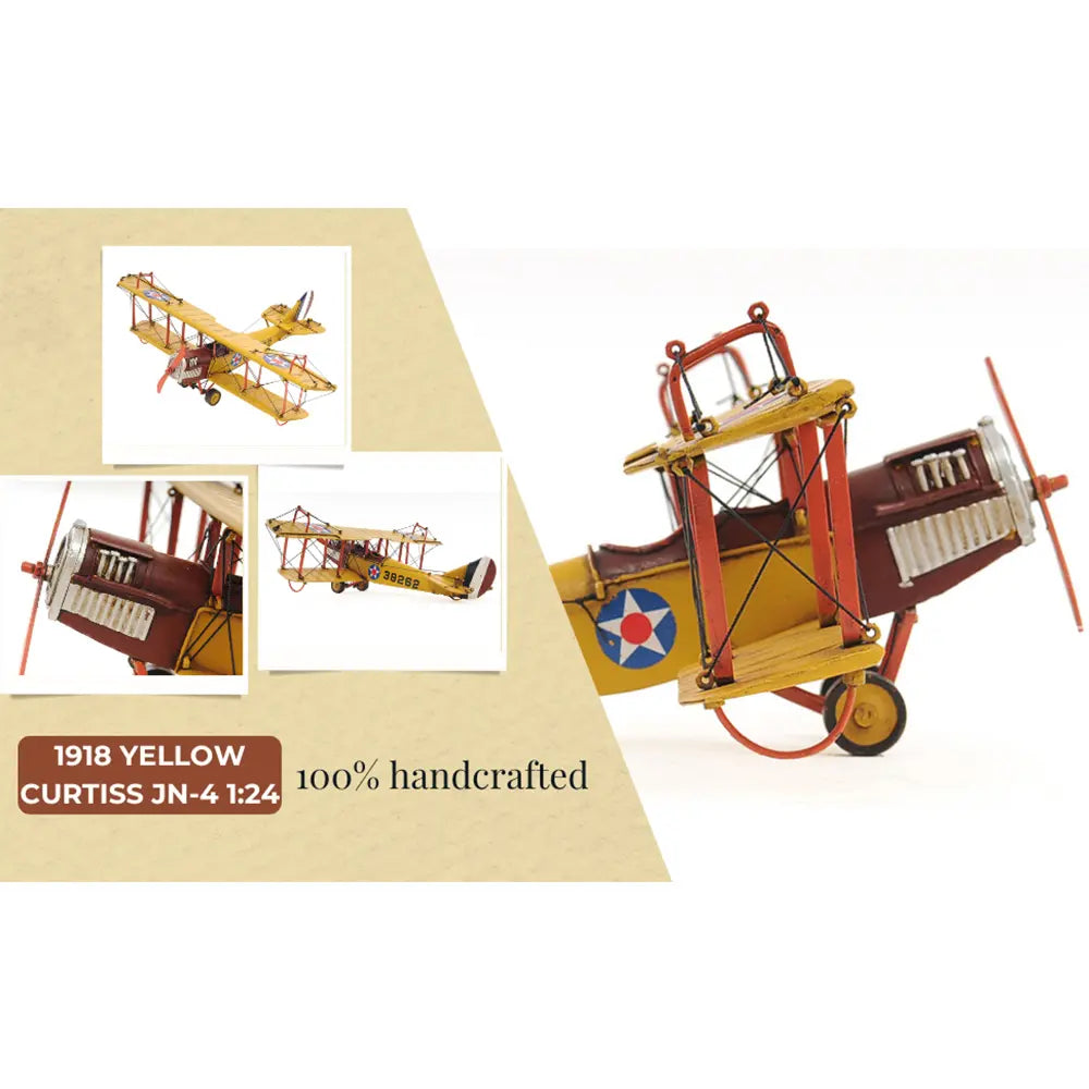 1918 Yellow Curtiss JN-4 1:24