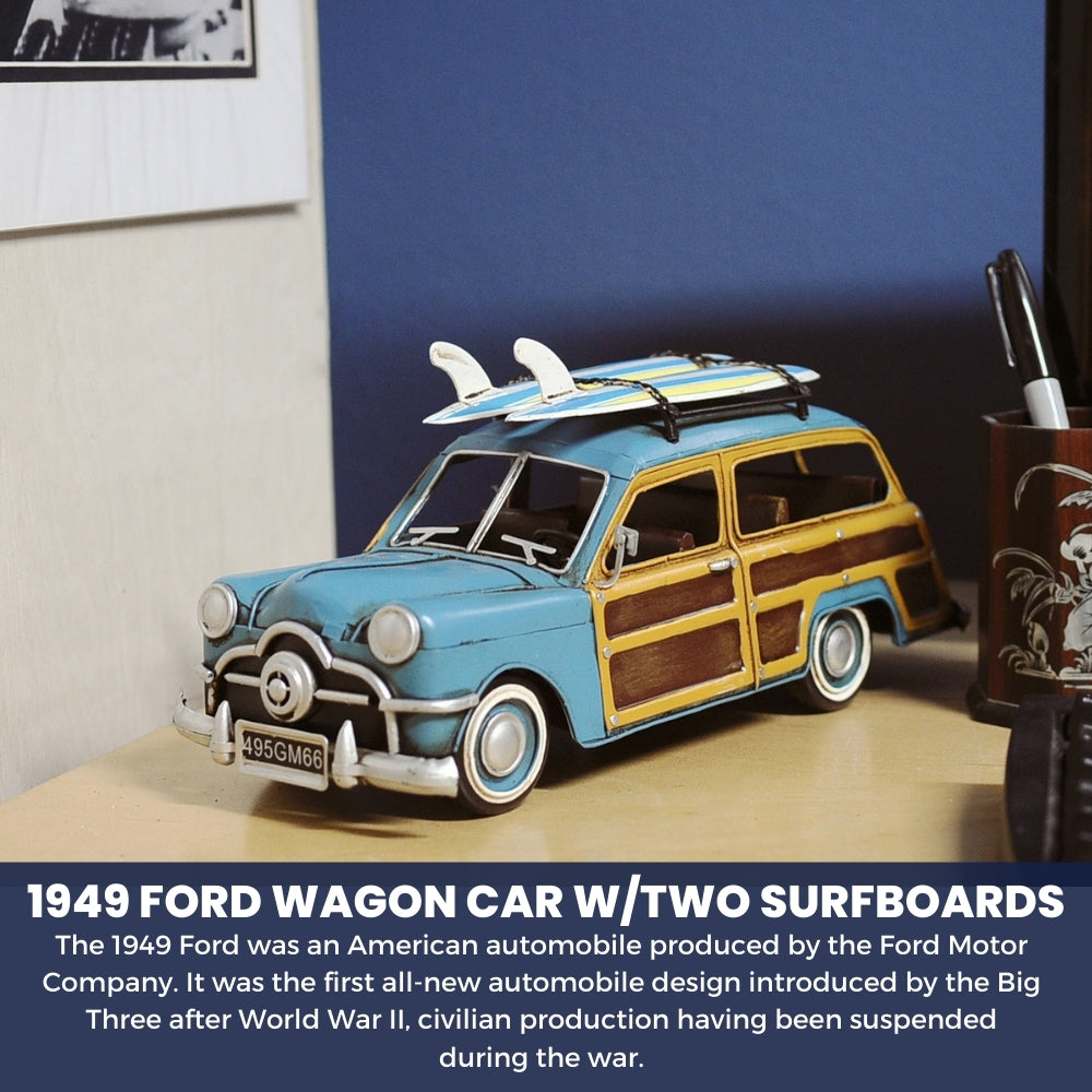 1949 Ford Wagon Car W/Two Surfboards