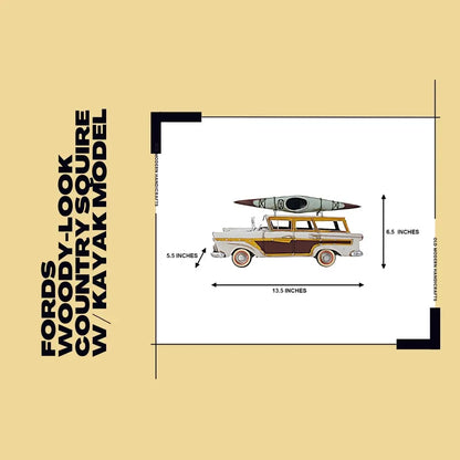 Fords Woody-Look Country Squire W/ Kayak