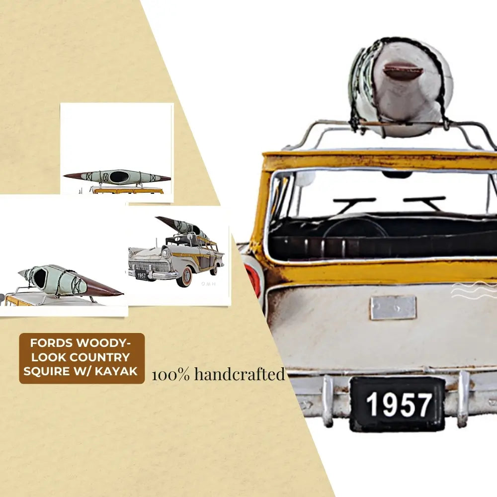 Fords Woody-Look Country Squire W/ Kayak