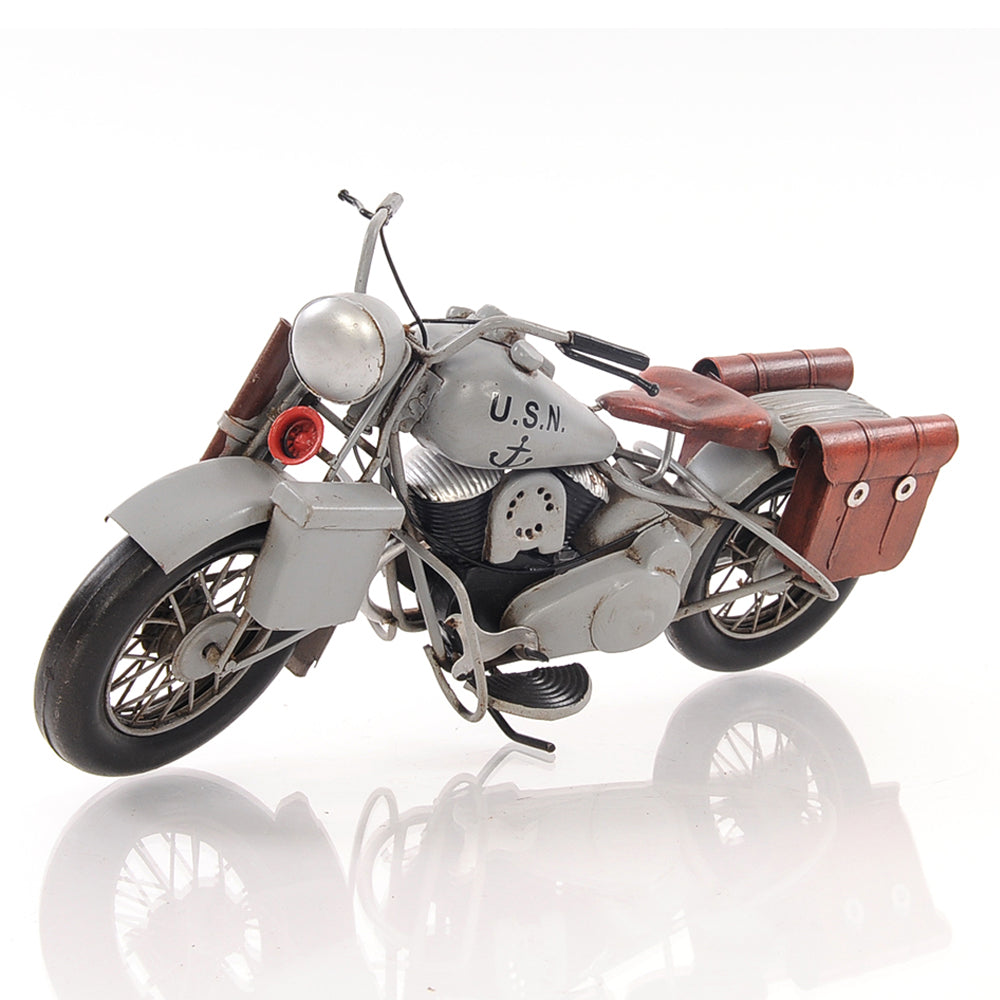 1942 Indian Model 741 Grey Motorcycle 1:7