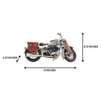 1942 Indian Model 741 Grey Motorcycle 1:7