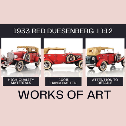 1933 Red Duesenberg J 1:12