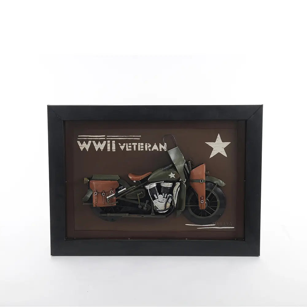 Vintage WWII Motorcycle 3D Painting