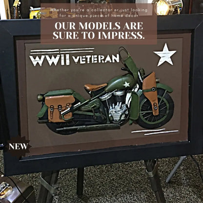 Vintage WWII Motorcycle 3D Painting
