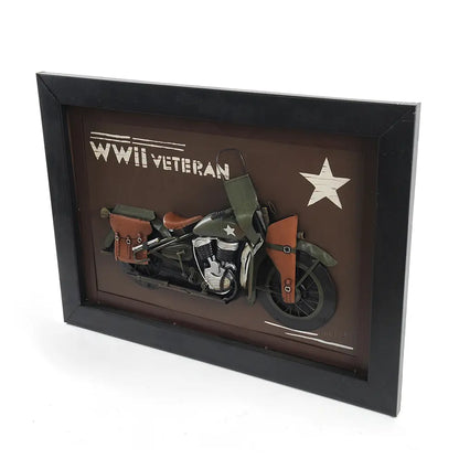 Vintage WWII Motorcycle 3D Painting