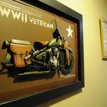 Vintage WWII Motorcycle 3D Painting
