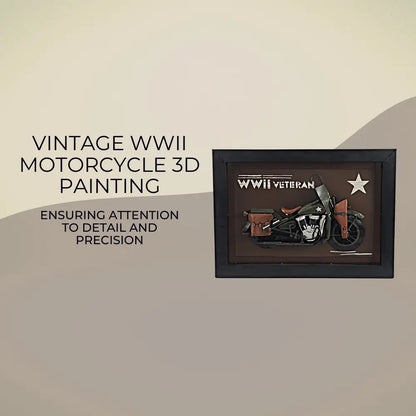 Vintage WWII Motorcycle 3D Painting