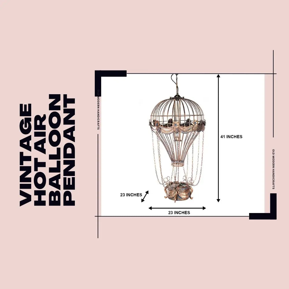 Vintage Hot Air Balloon Pendant