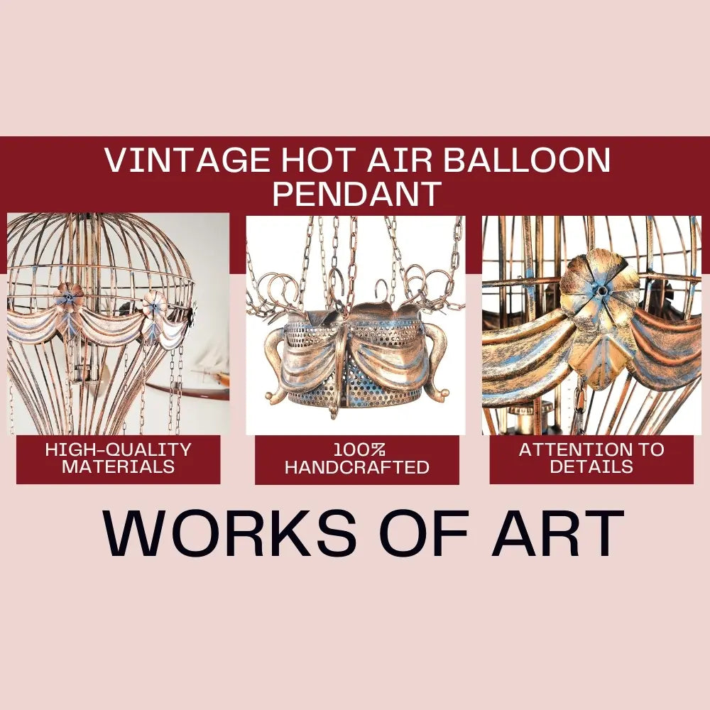 Vintage Hot Air Balloon Pendant