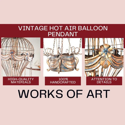 Vintage Hot Air Balloon Pendant