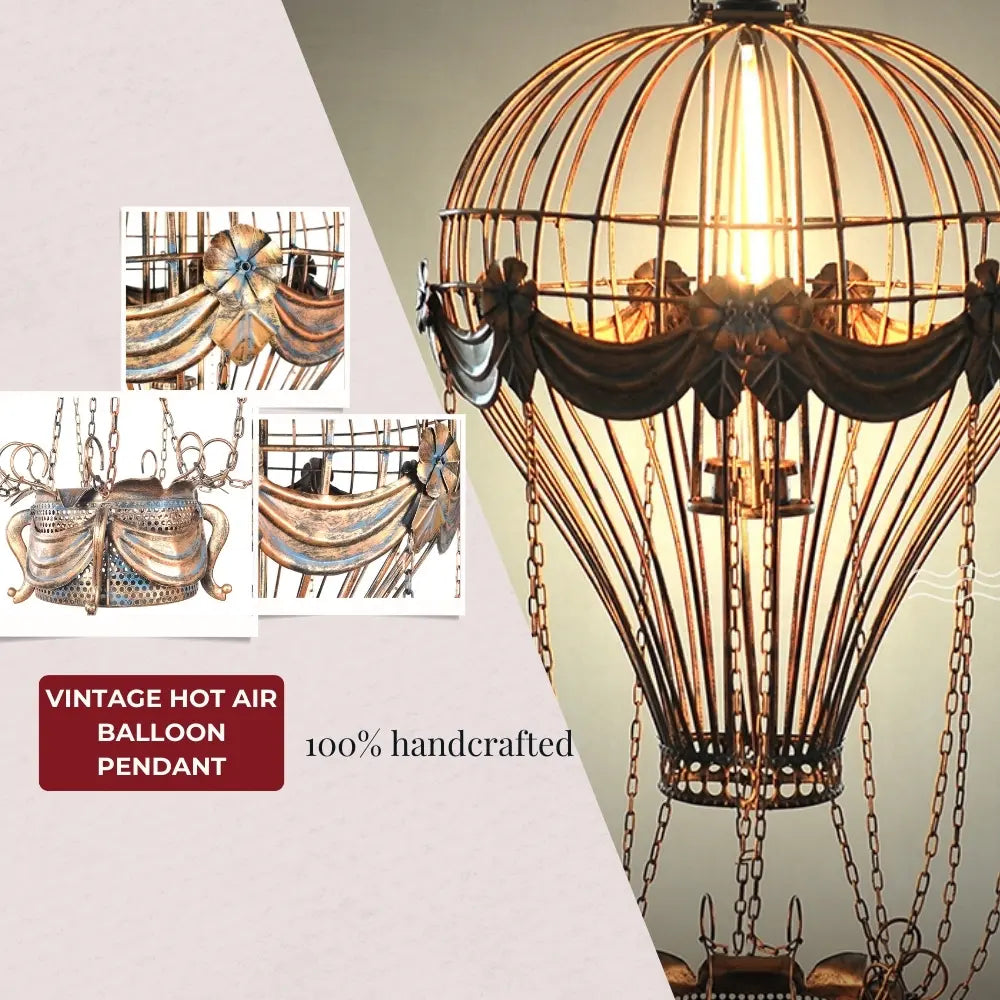 Vintage Hot Air Balloon Pendant