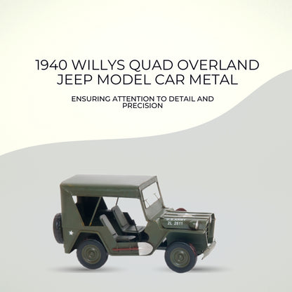 1940 Willys Quad Overland Jeep Model Car Metal