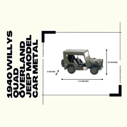 1940 Willys Quad Overland Jeep Model Car Metal