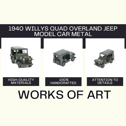 1940 Willys Quad Overland Jeep Model Car Metal
