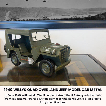 1940 Willys Quad Overland Jeep Model Car Metal